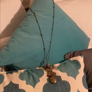 Silver Locket and Charm Necklace